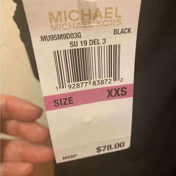 Michael Kors Sz XXS Elegant Black Halter Shirt NWT!! - Picture 2 of 4